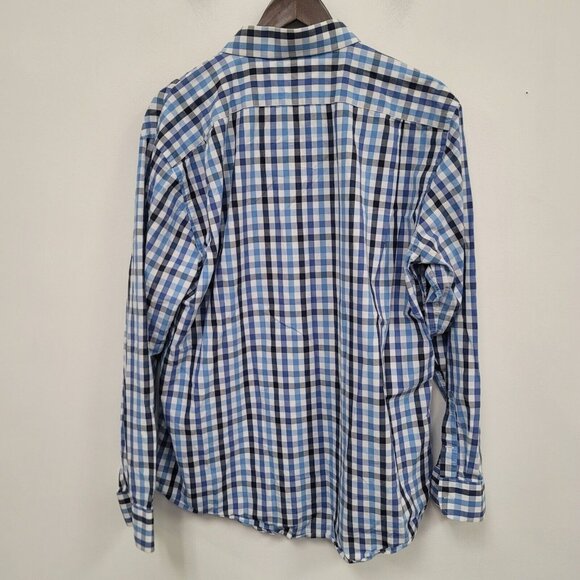 Nordstrom Rack Mens Plaid Button Up Dress Shirt Size 18 Office Preppy Career - Picture 2 of 9